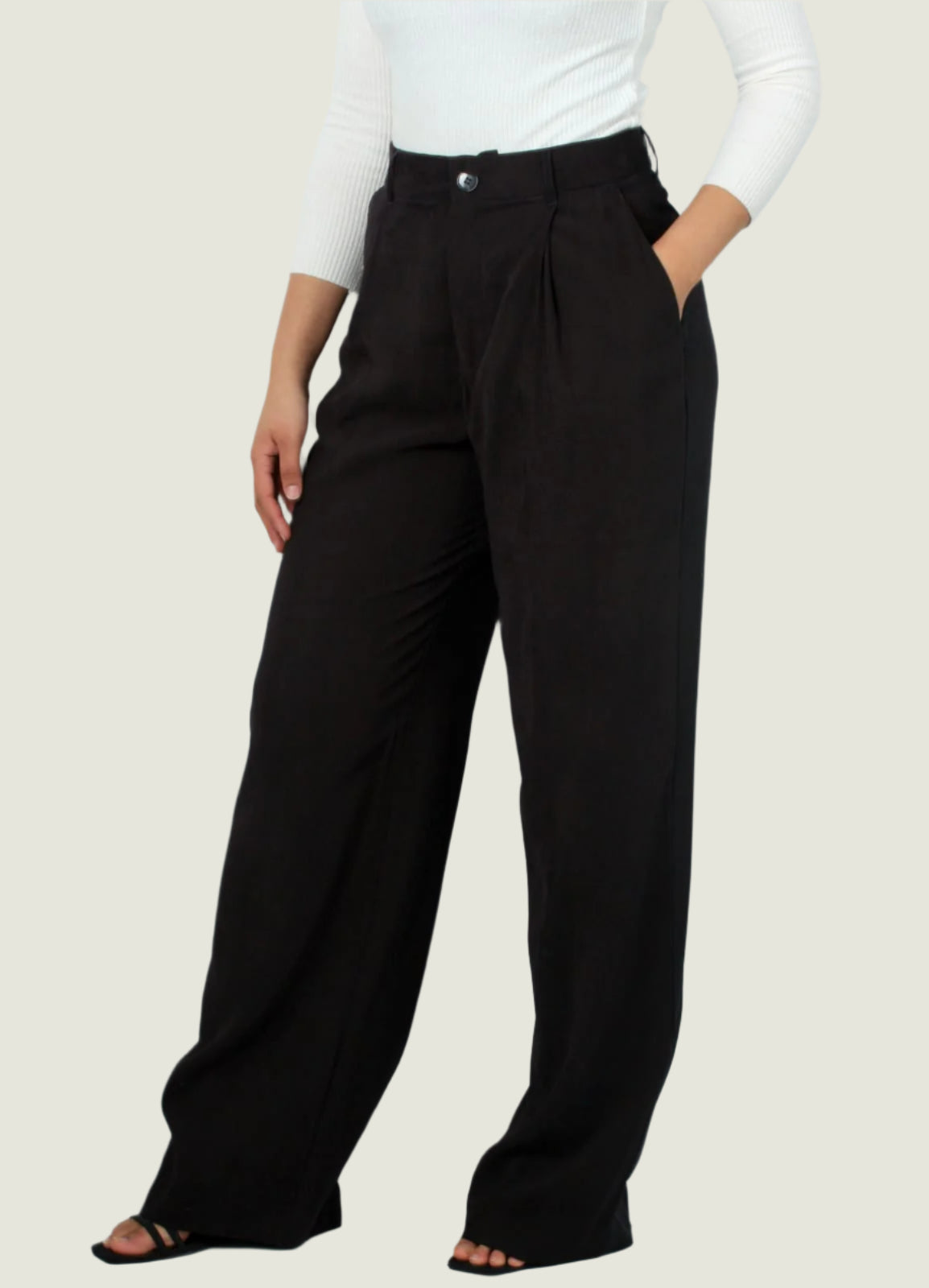 High-Waisted Camel Trousers – Wide Leg Pants for Women