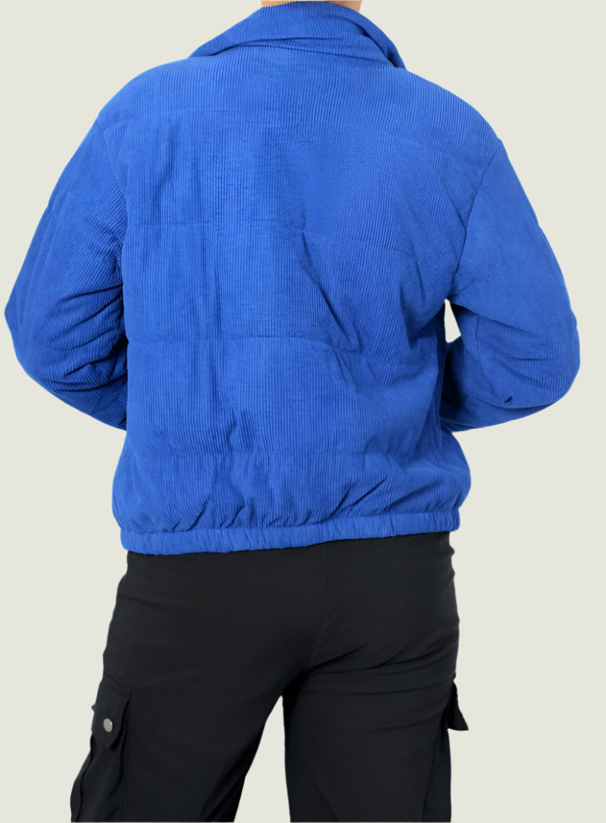 Quilted Corduroy Puffer Jacket for Winter