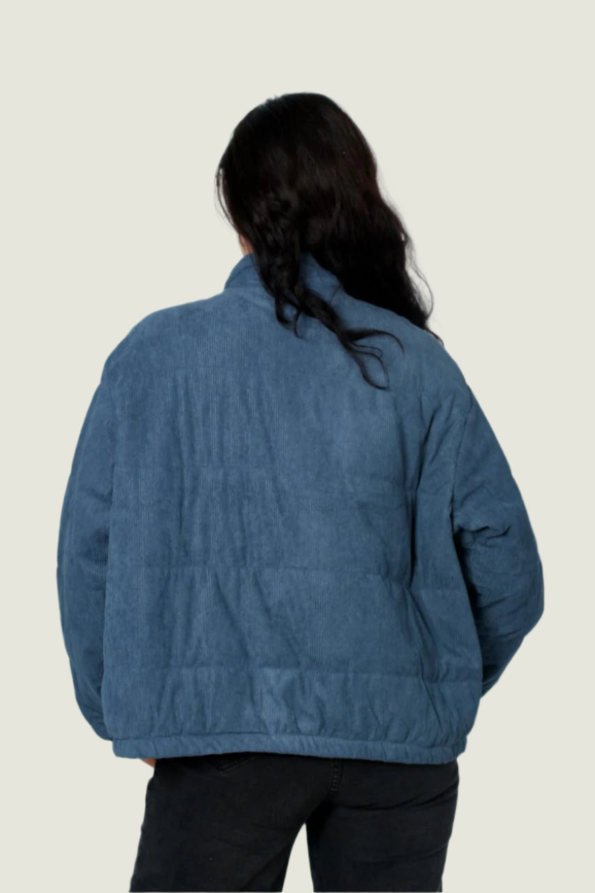 Quilted Corduroy Puffer Jacket Curve for Winter
