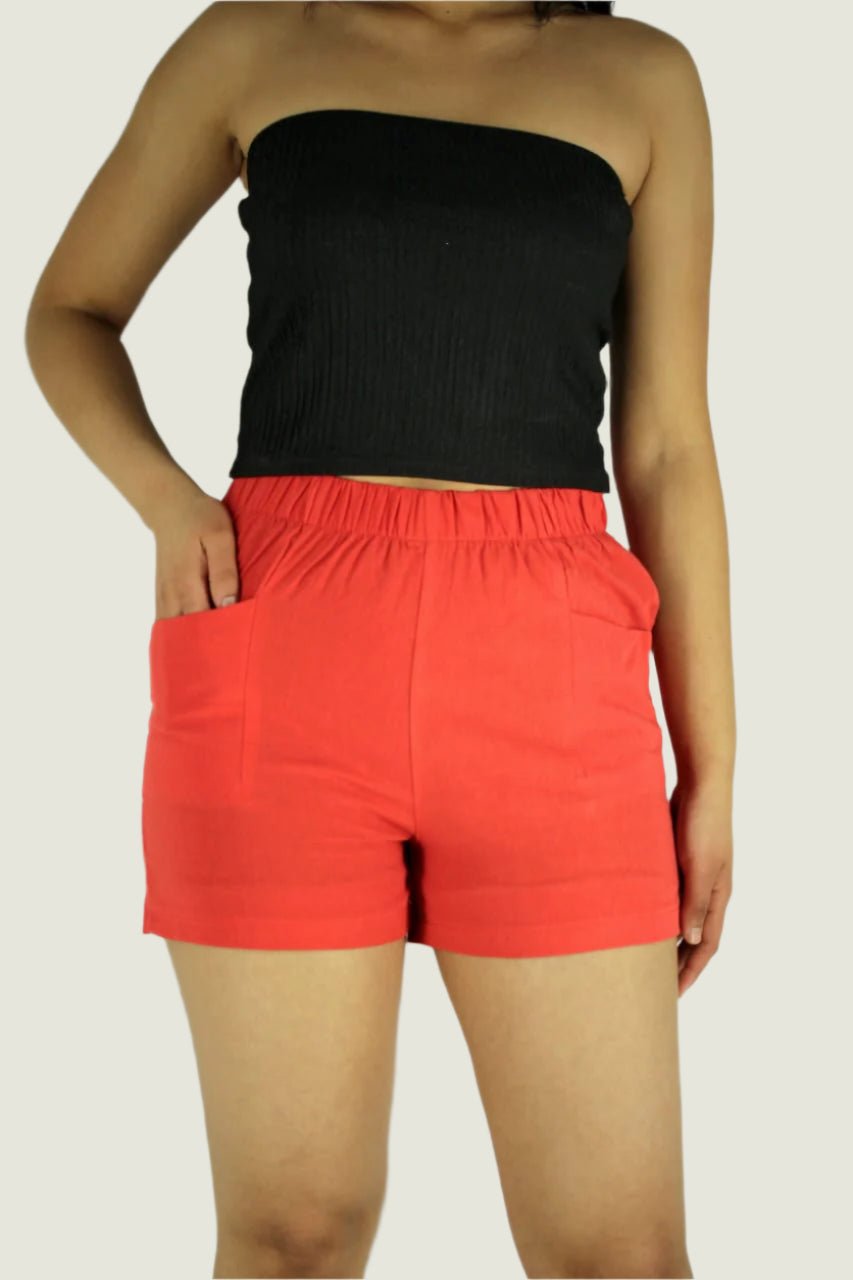 Petite Casual Elastic Waist Shorts