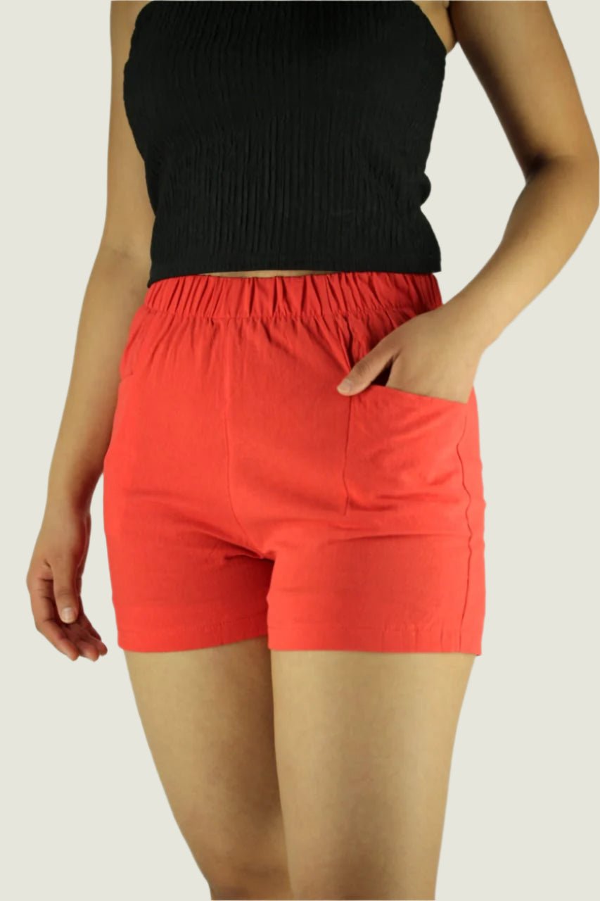 Petite Casual Elastic Waist Shorts