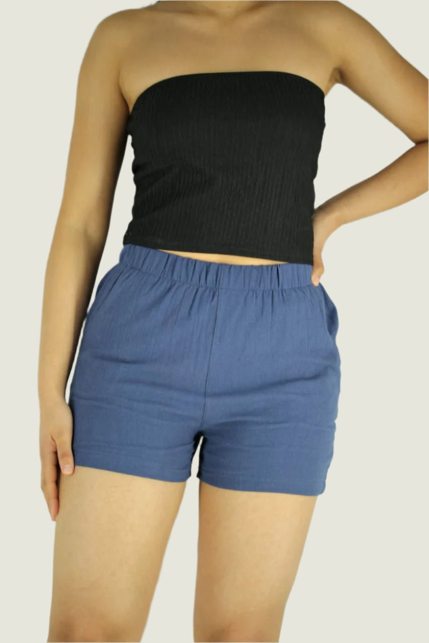 Petite Casual Elastic Waist Shorts