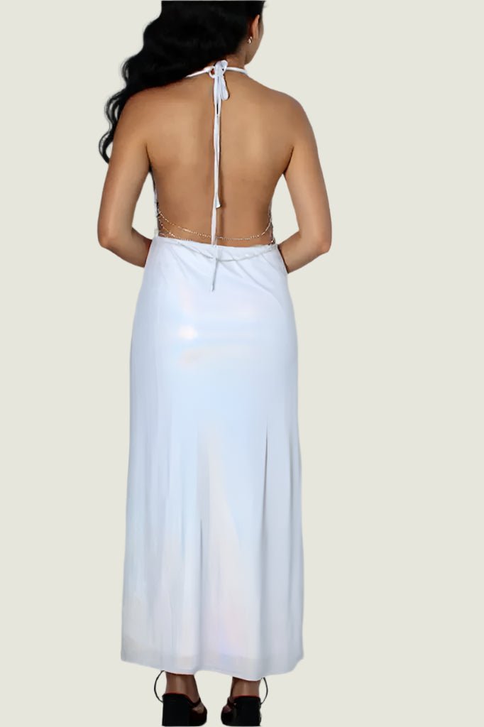 Luna Glow Halter Maxi Dress