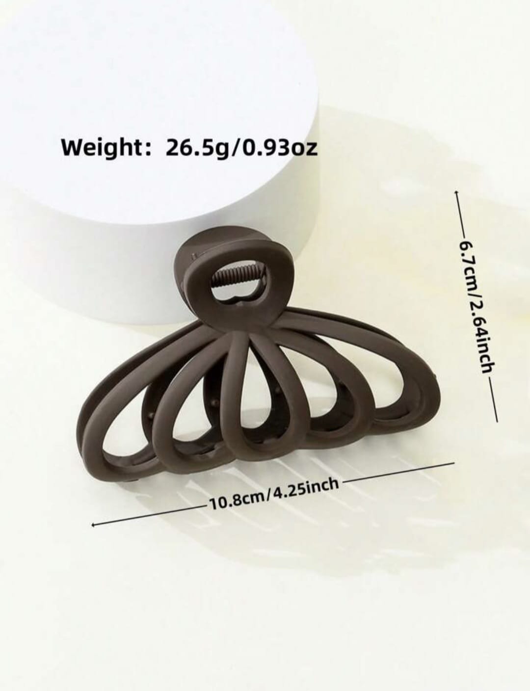 Large Solid Hollow Semi Circle Hair Claw Clip – Non-Slip Grip for Everyday Wear