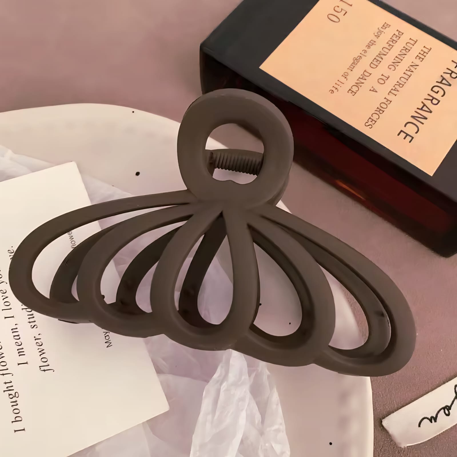 Large Solid Hollow Semi Circle Hair Claw Clip – Non-Slip Grip for Everyday Wear