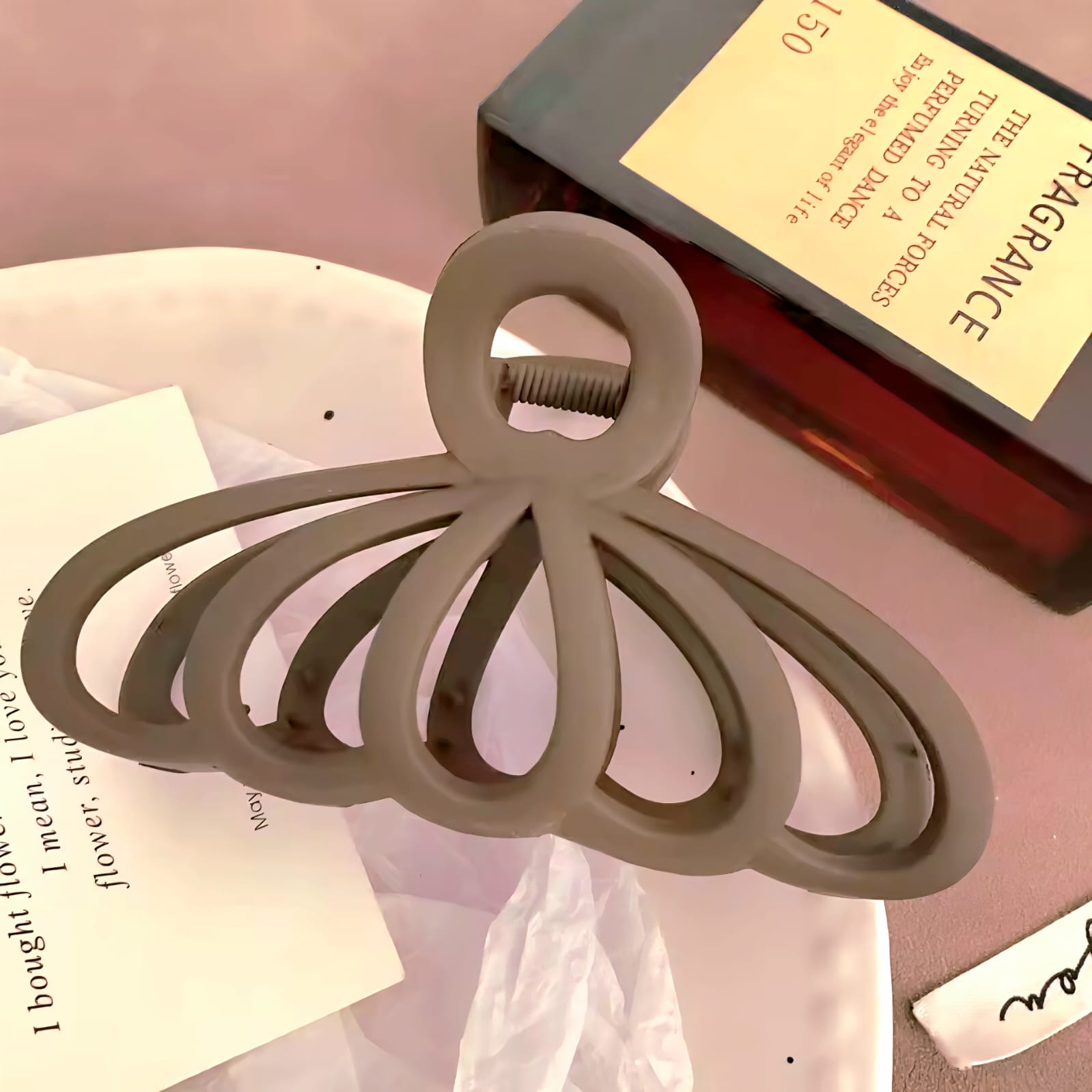 Large Solid Hollow Semi Circle Hair Claw Clip – Non-Slip Grip for Everyday Wear