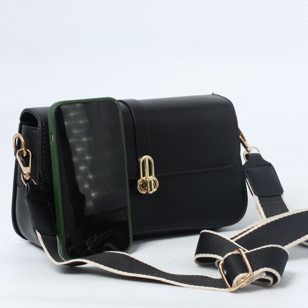 Sleek PU Leather Shoulder Bag – Classic Style with Modern Strap 8002#