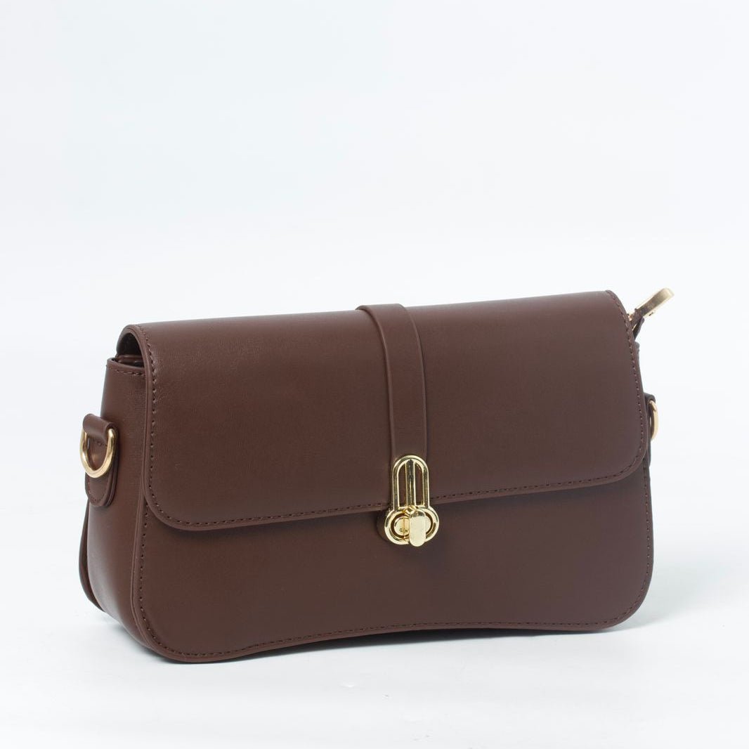 Sleek PU Leather Shoulder Bag – Classic Style with Modern Strap 8002#
