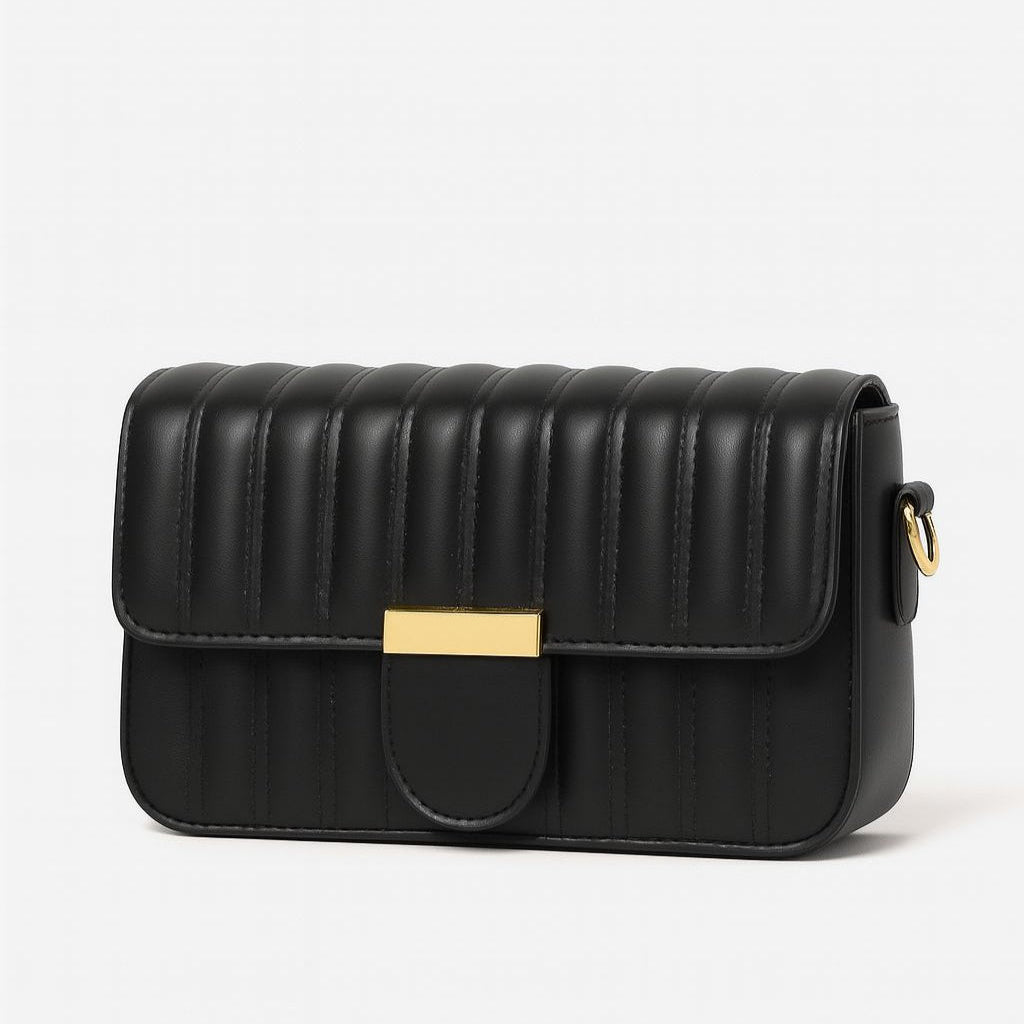 Quilted PU Leather Shoulder Bag – Elegant & Compact 60024