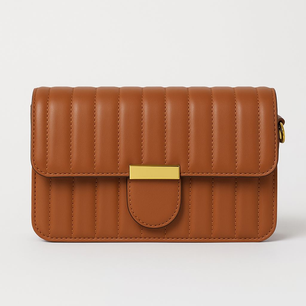 Quilted PU Leather Shoulder Bag – Elegant & Compact 60024