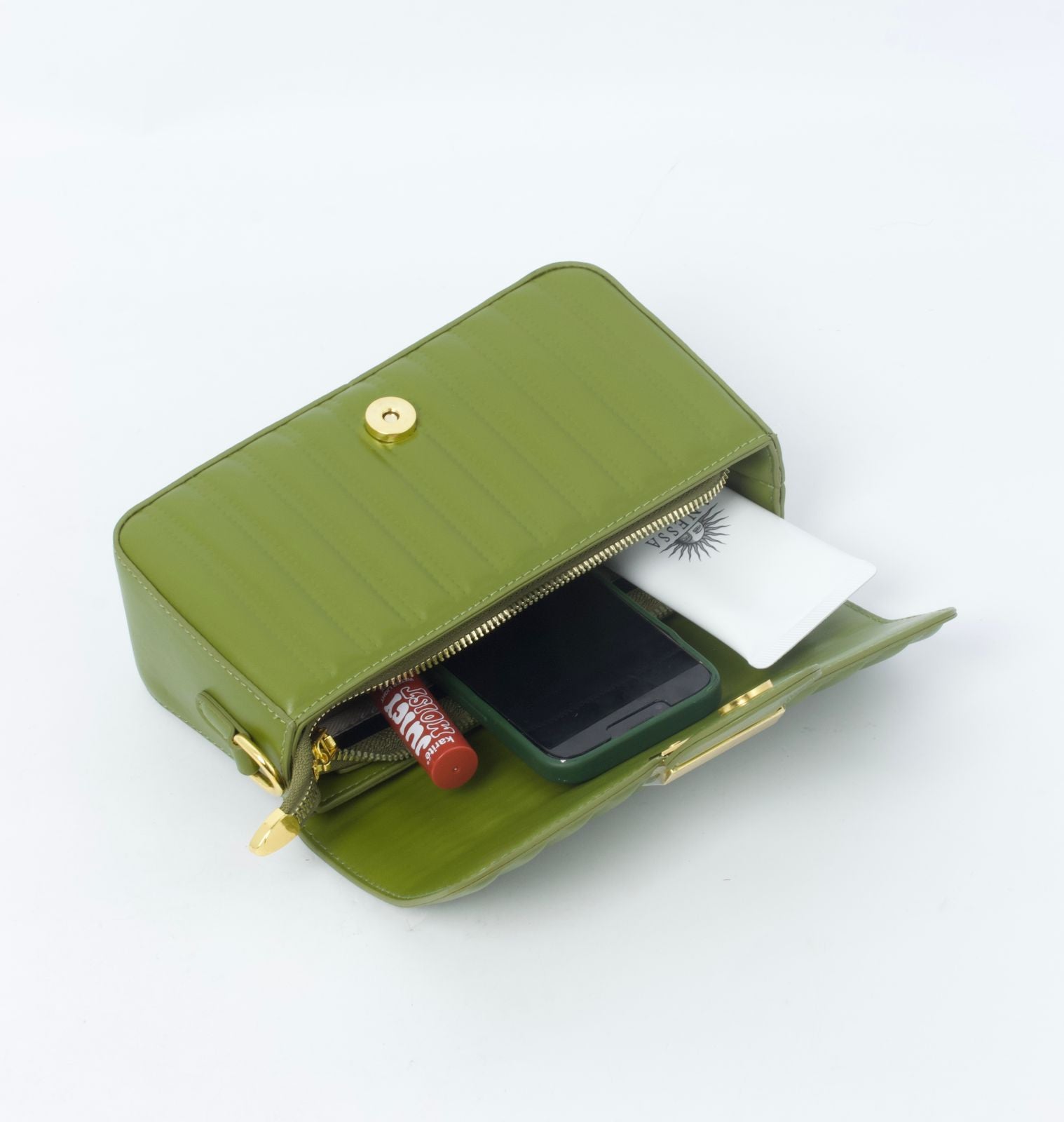 Quilted PU Leather Shoulder Bag – Elegant & Compact 60024