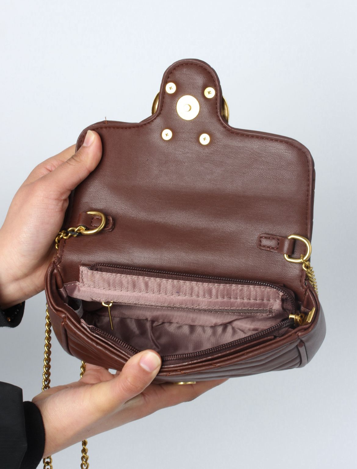 Quilted Chain Shoulder Bag – Compact & Statement-Ready 8X039#