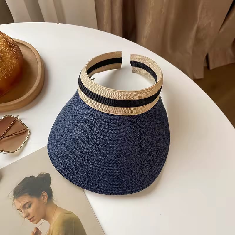Straw Sun Visor Hat – Wide Brim Summer Cap