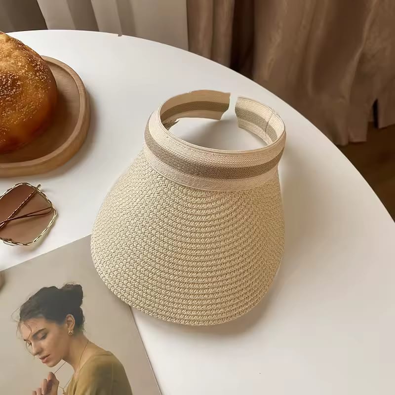 Straw Sun Visor Hat – Wide Brim Summer Cap