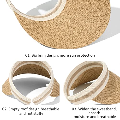 Straw Sun Visor Hat – Wide Brim Summer Cap