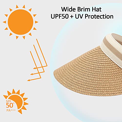 Straw Sun Visor Hat – Wide Brim Summer Cap