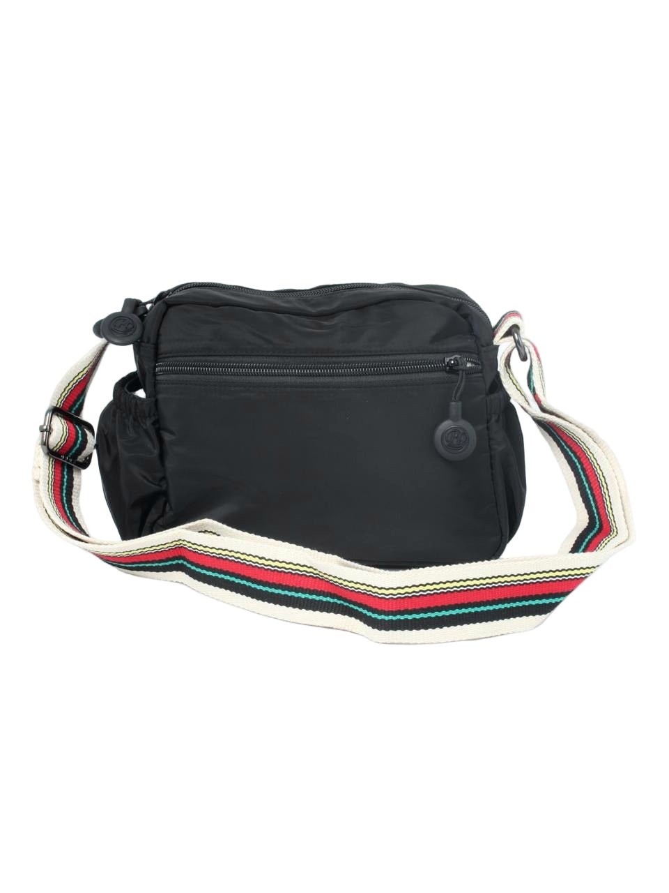 Multi-Pocket Nylon Crossbody Bag with Adjustable Wide Strap - 9608-4