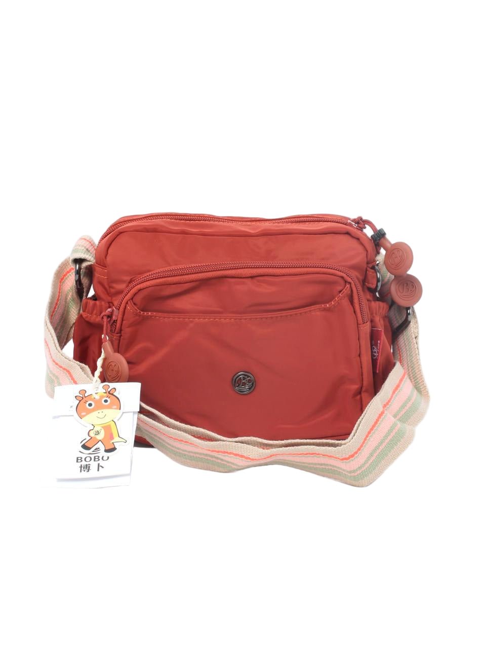 Multi-Pocket Nylon Crossbody Bag with Adjustable Wide Strap - 9608-4
