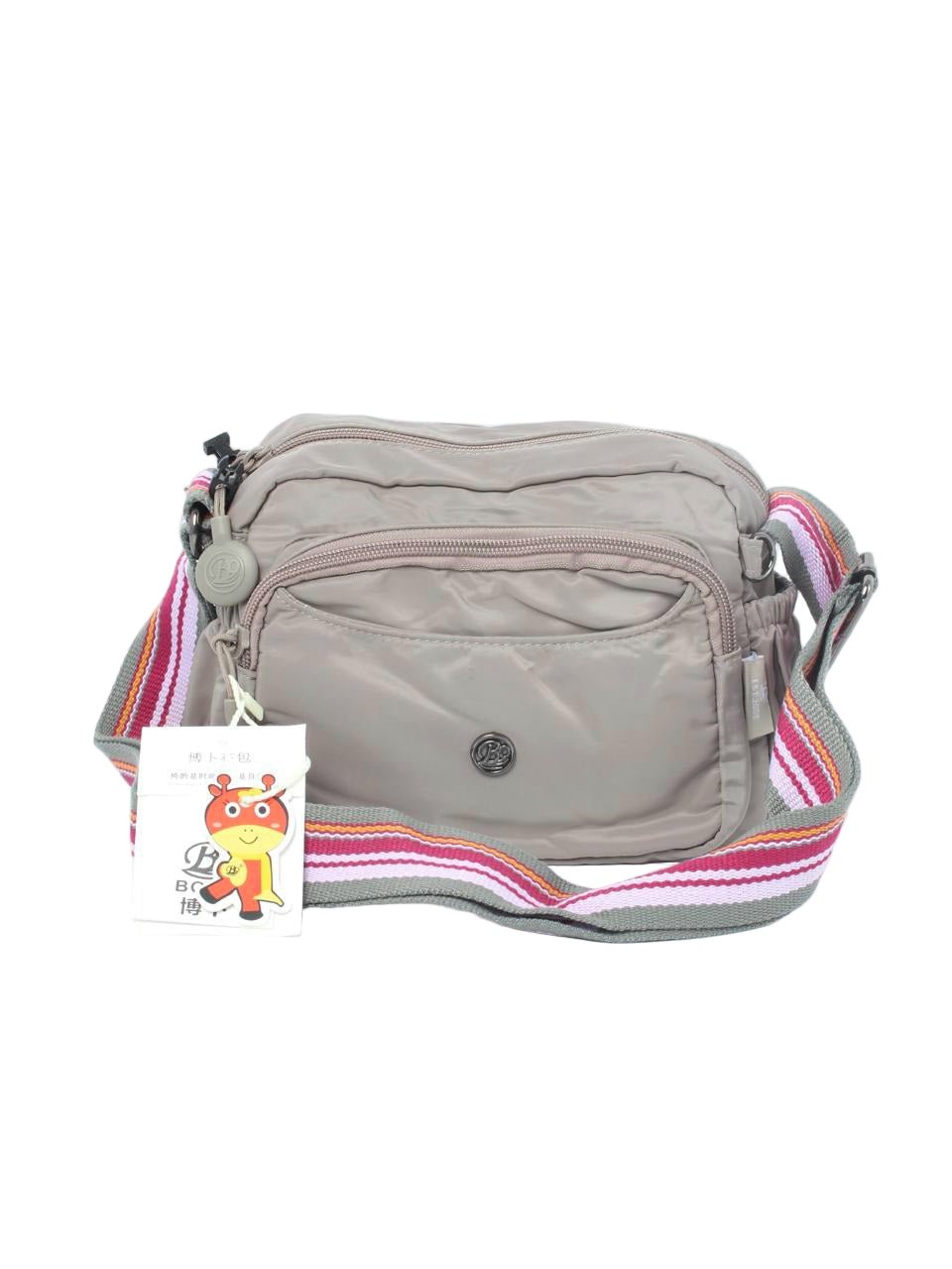 Multi-Pocket Nylon Crossbody Bag with Adjustable Wide Strap - 9608-4