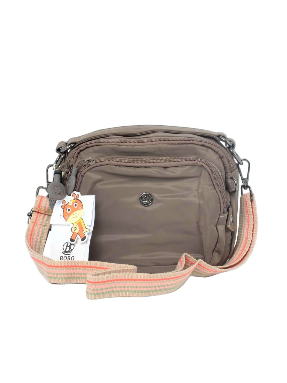 Compact Multi-Pocket Nylon Crossbody Bag with Wide Strap - 1530