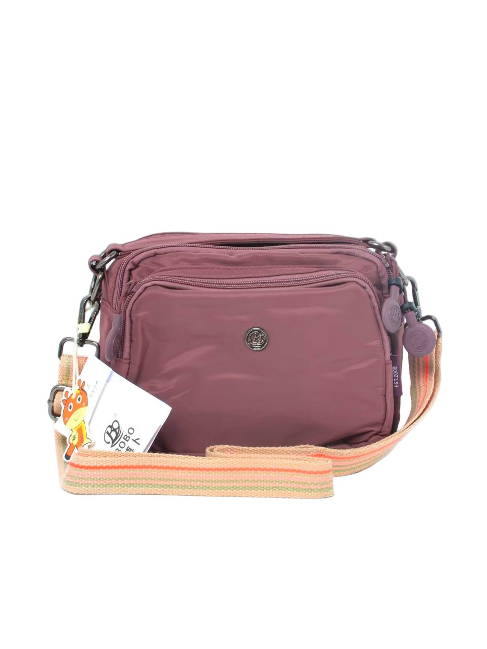 Compact Multi-Pocket Nylon Crossbody Bag with Wide Strap - 1530
