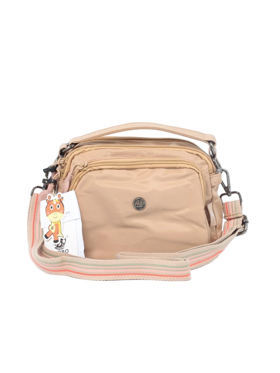 Compact Multi-Pocket Nylon Crossbody Bag with Wide Strap - 1530