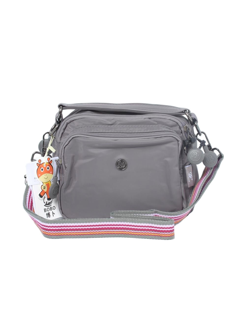 Compact Multi-Pocket Nylon Crossbody Bag with Wide Strap - 1530