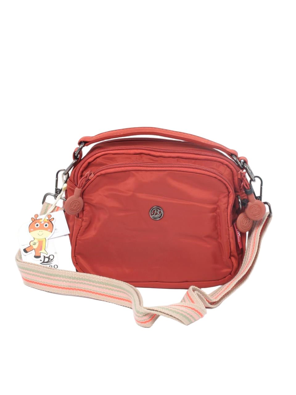 Compact Multi-Pocket Nylon Crossbody Bag with Wide Strap - 1530