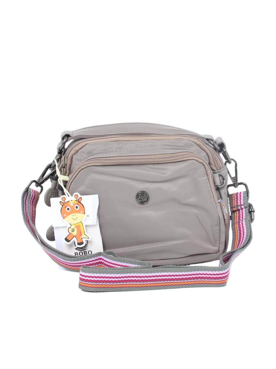 Compact Multi-Pocket Nylon Crossbody Bag with Wide Strap - 1530
