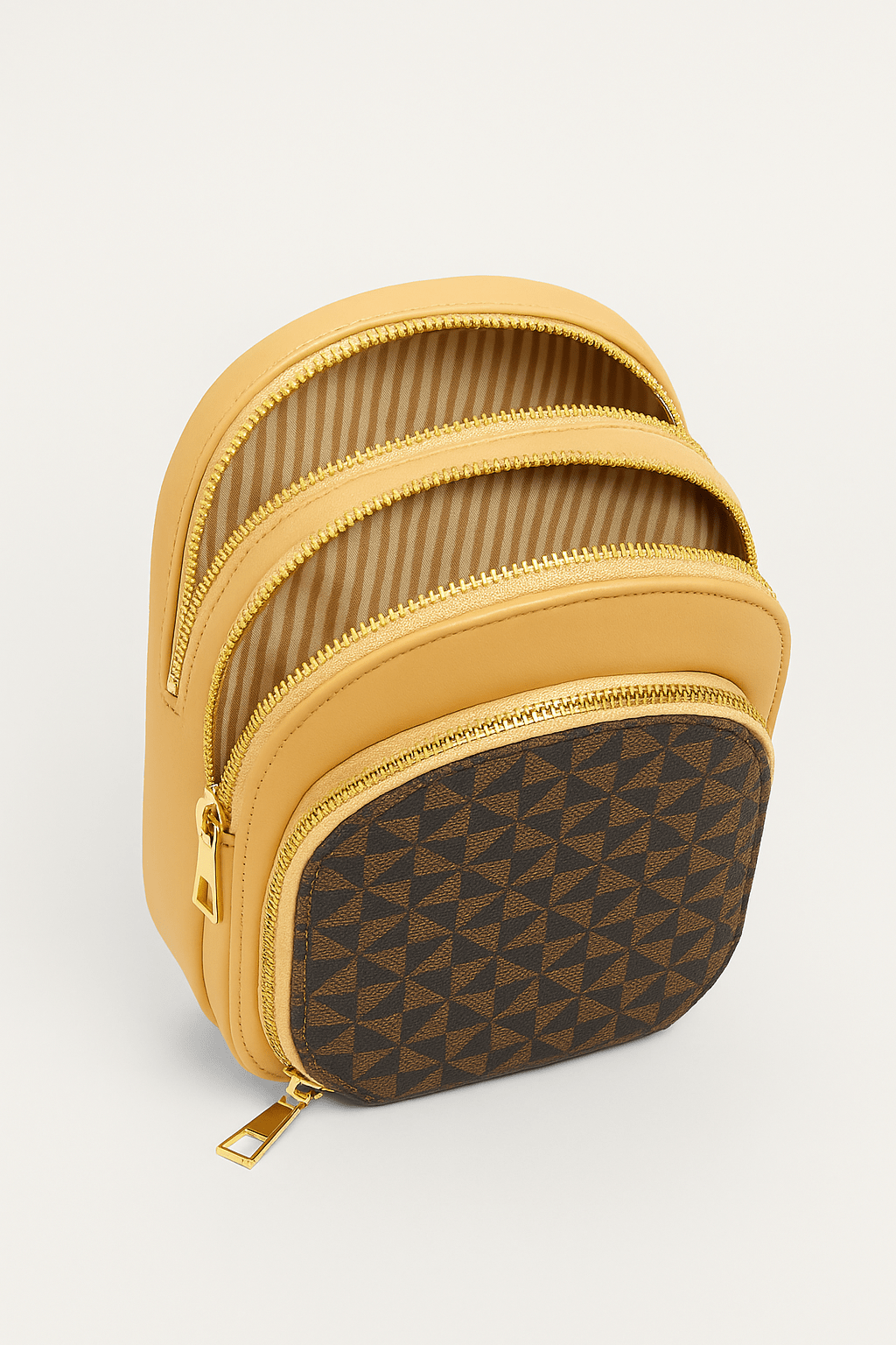 Geometric Textured Mini Zip Pouch – Compact, Stylish & Travel-Friendly