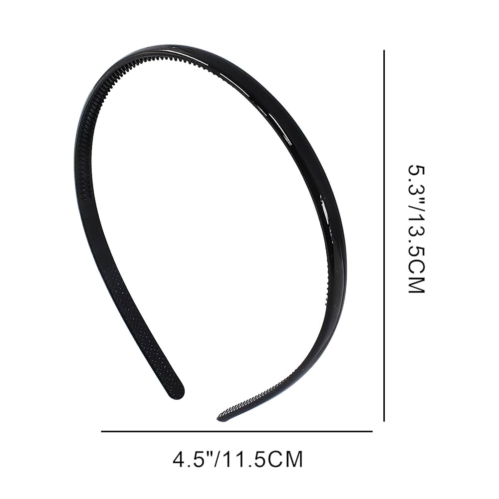 Plastic Plain Headbands Non Slip Plastic Thin Teeth Comb Headbands