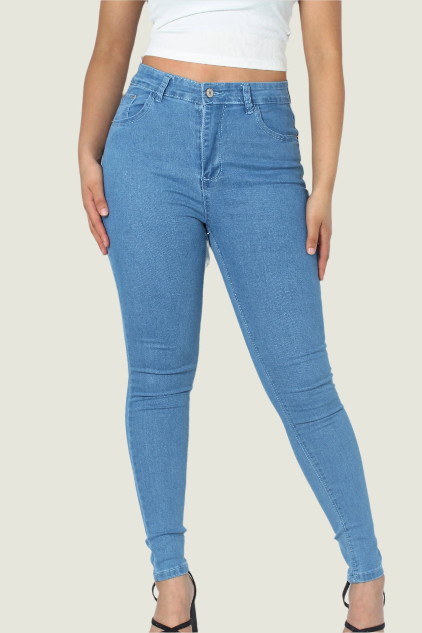 High Waist Denim Jeans for Women – Stylish & Comfortable Fit