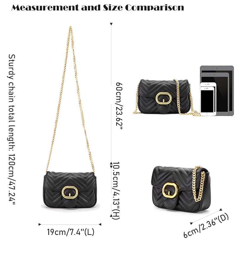 Quilted Chain Shoulder Bag – Compact & Statement-Ready 8X039#