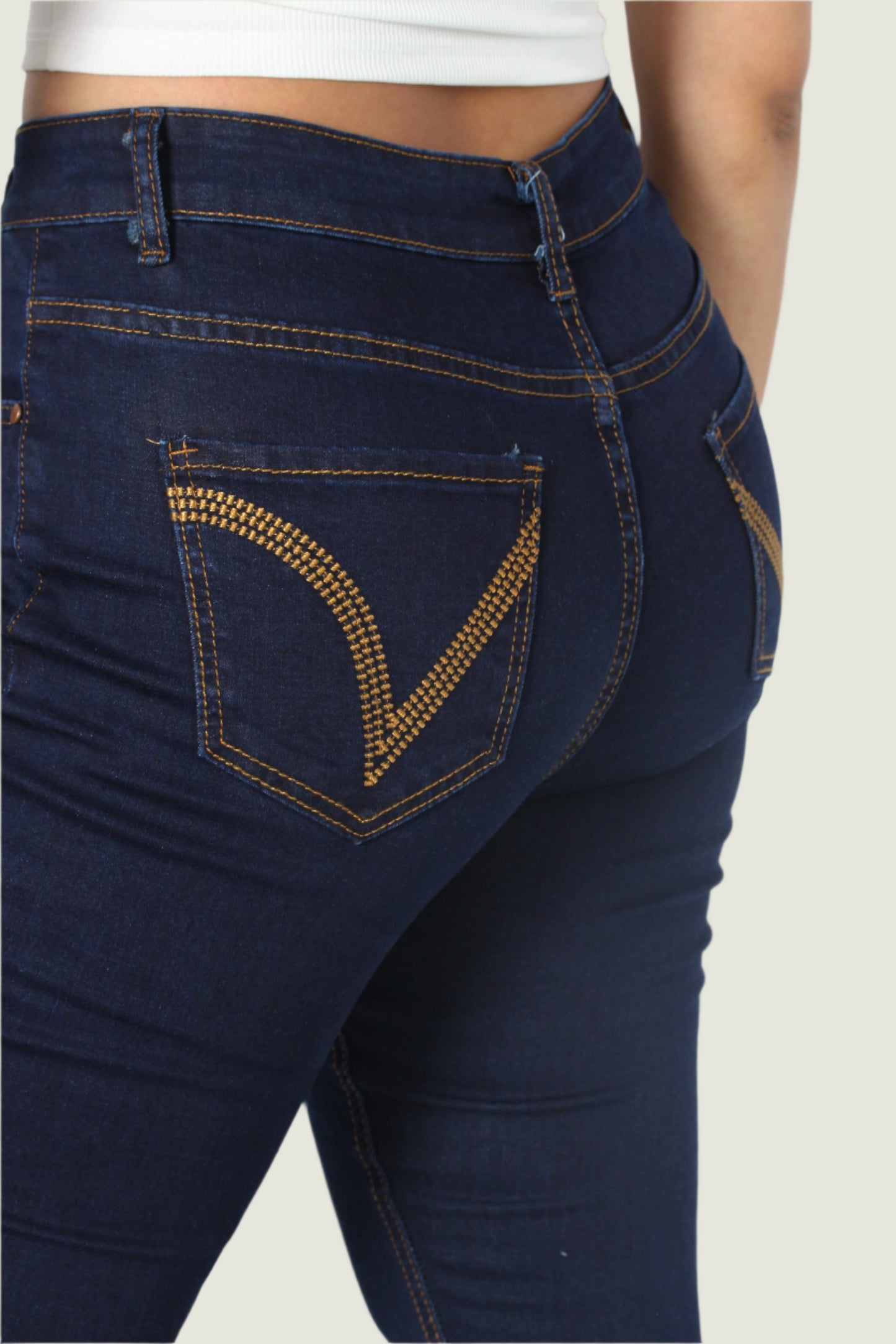 Dark Blue High Rise Skinny Fit Denim Jeans