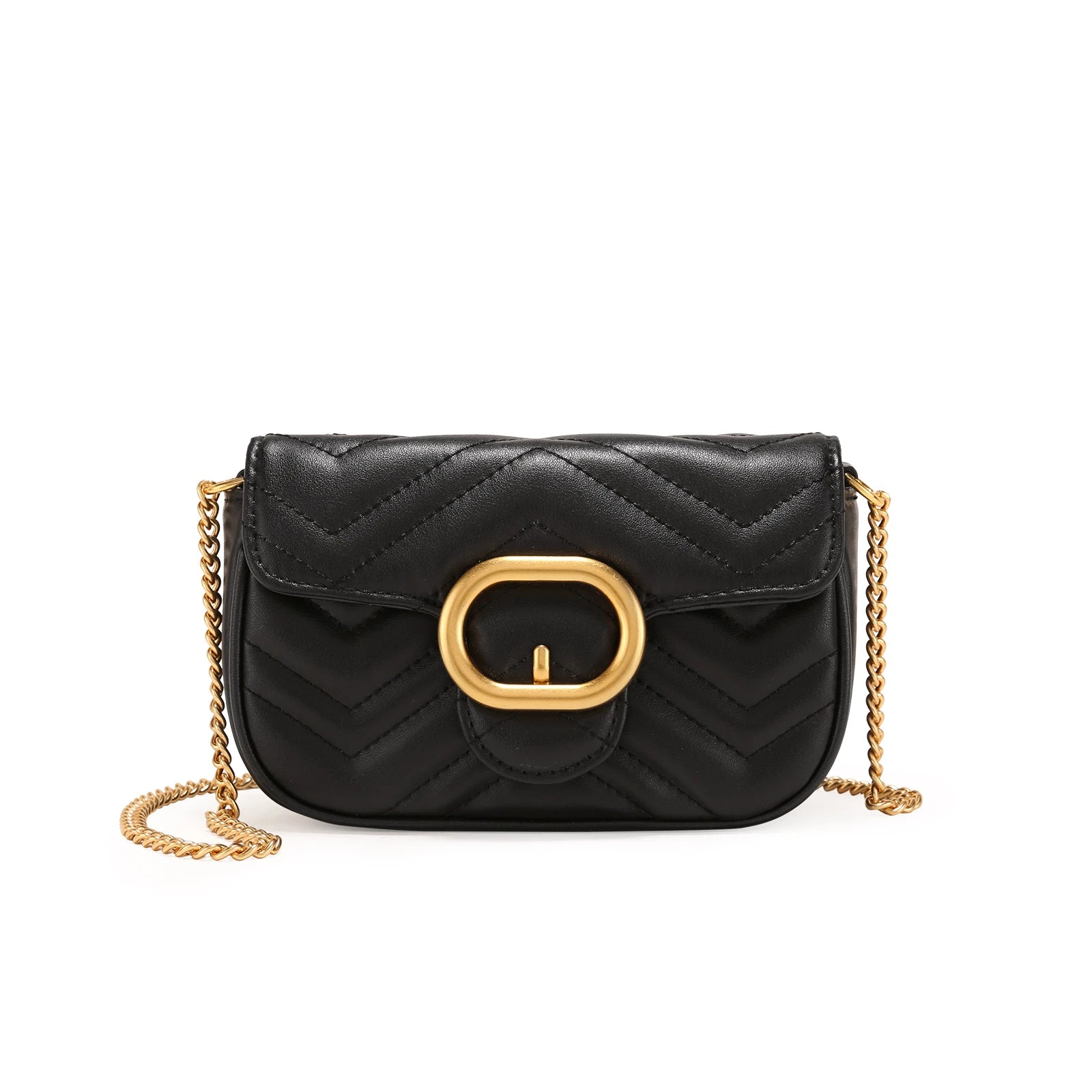 Quilted Chain Shoulder Bag – Compact & Statement-Ready 8X039#