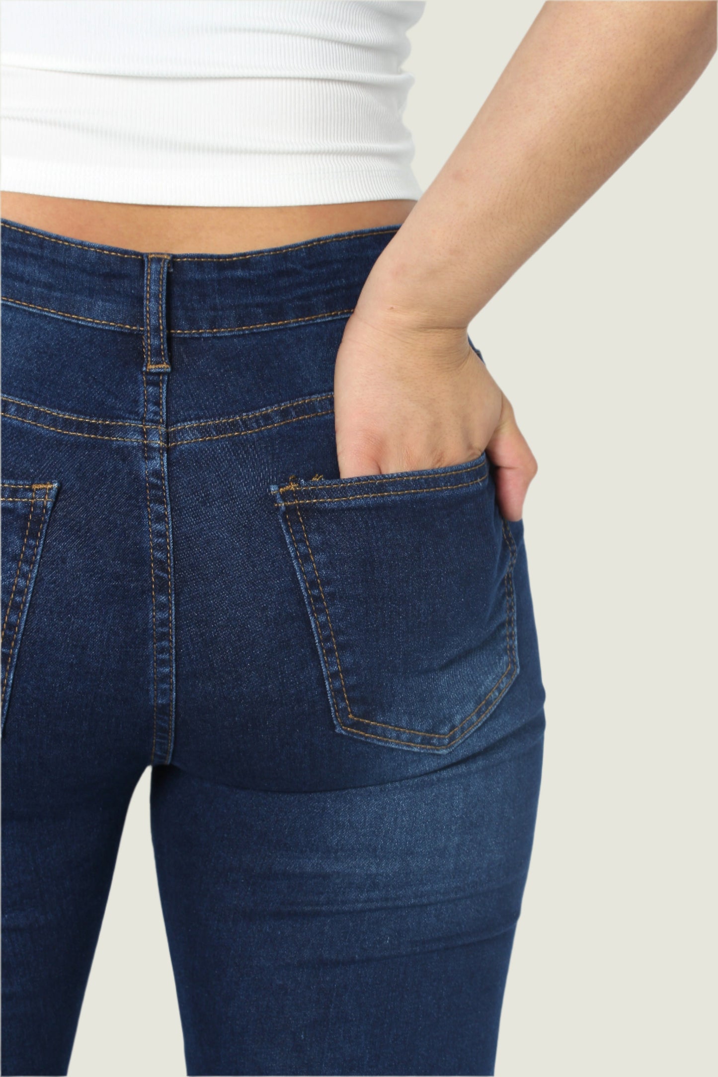 Zipper Fly High Wasit Skinny Jeans