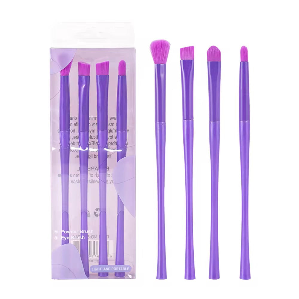 Eyeshadow Brush Set – 4pc Soft Blending Brushes- Random Colour