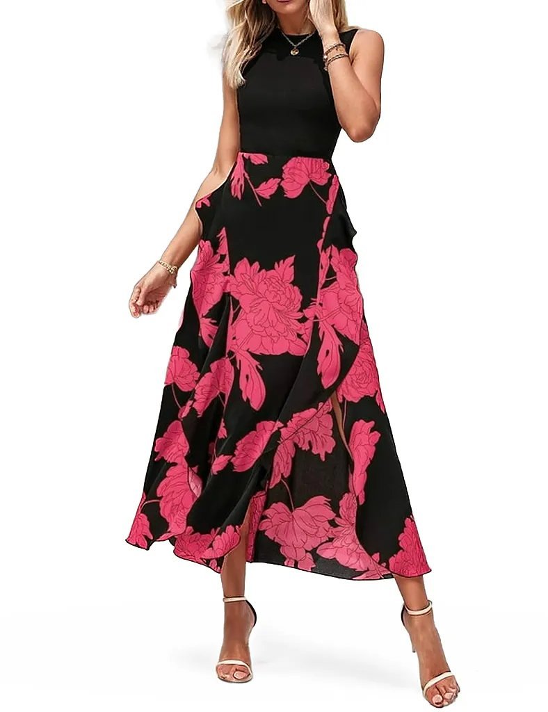 Ladies Maxi Floral Print Summer Dress XD21