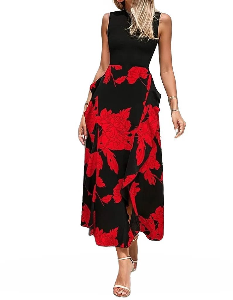 Ladies Maxi Floral Print Summer Dress XD21
