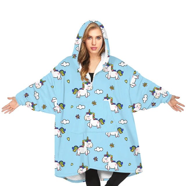 Oversized Hoodie Flannel Sleepwear XD21