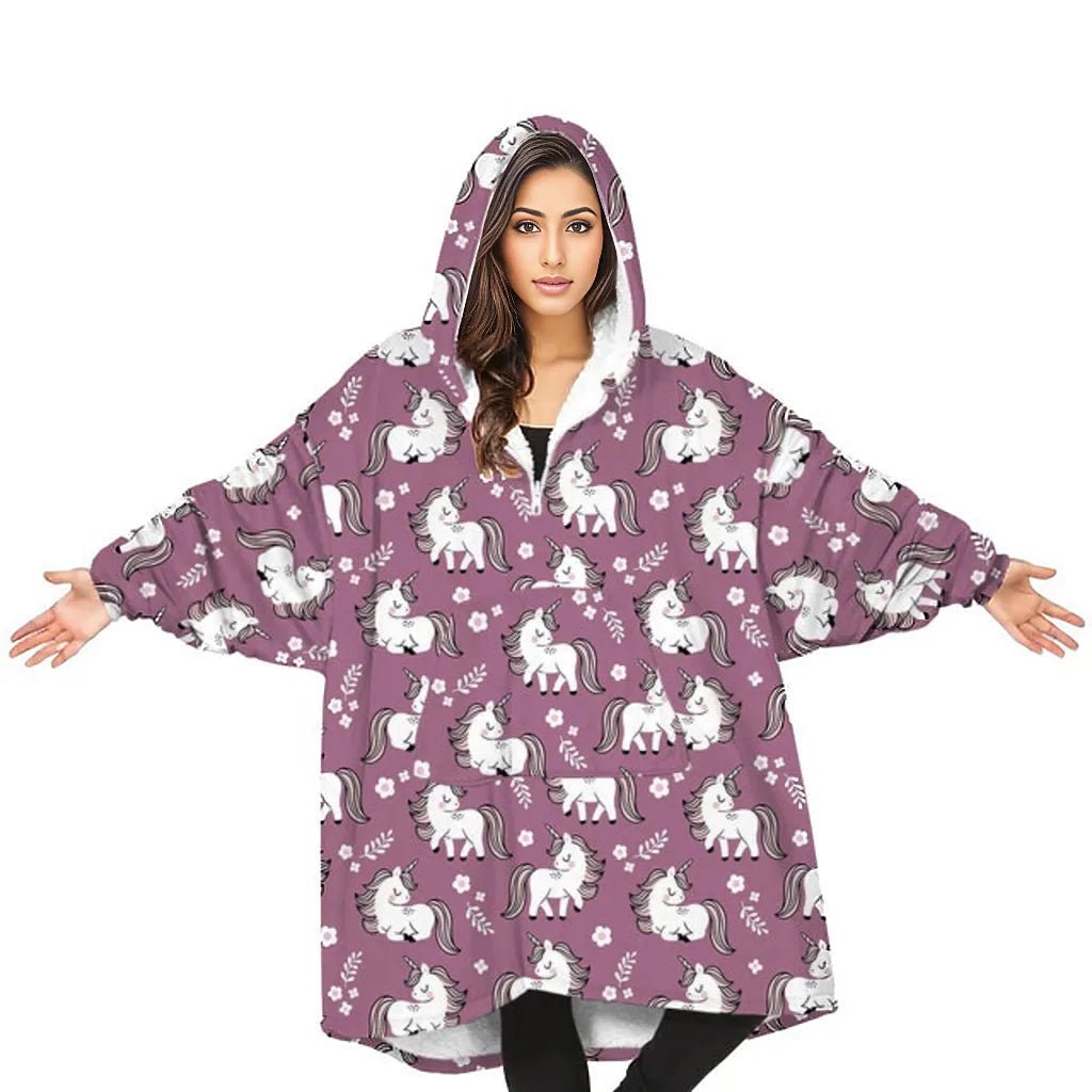 Oversized Hoodie Flannel Sleepwear XD21