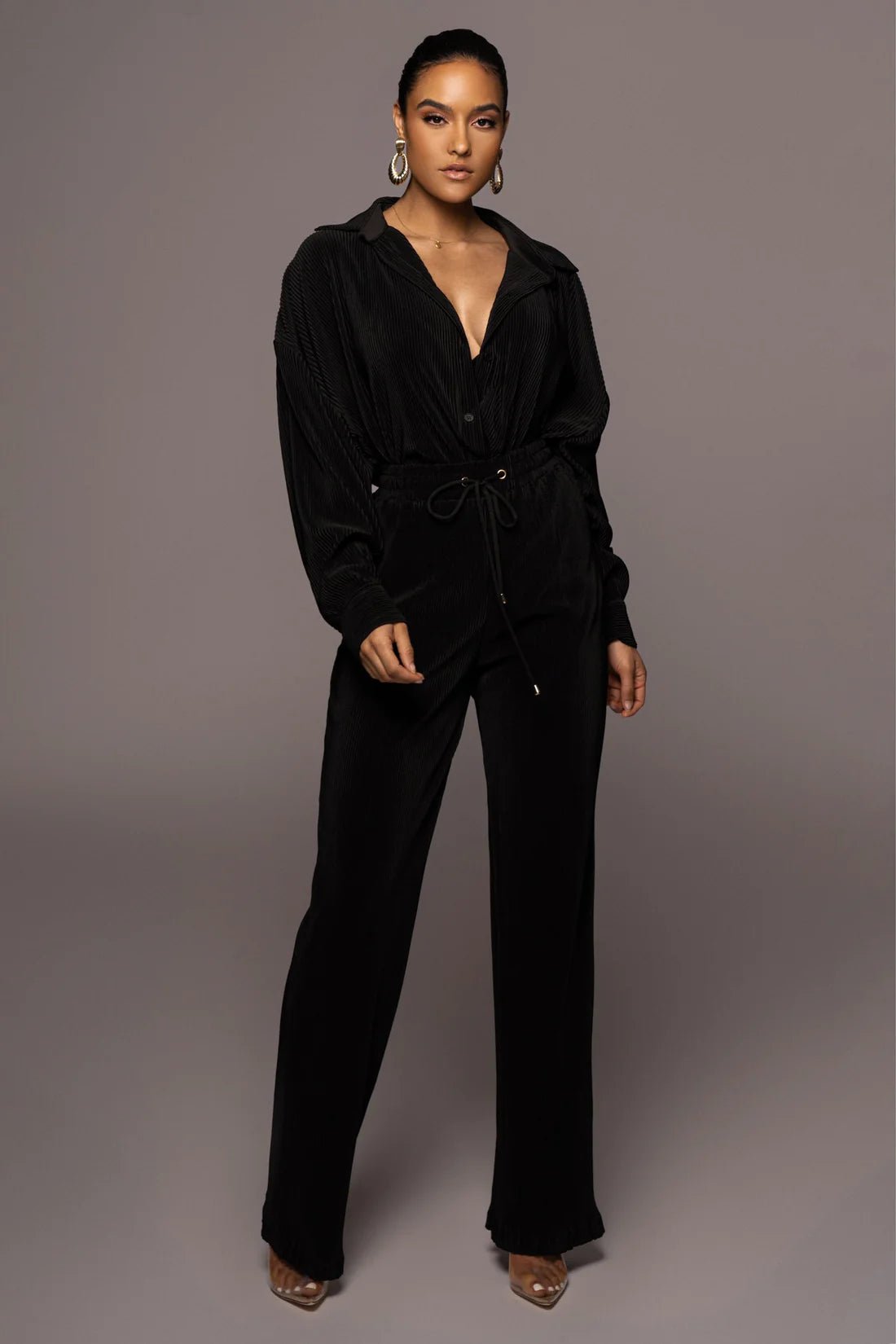 Pleated three piece suit set XD21