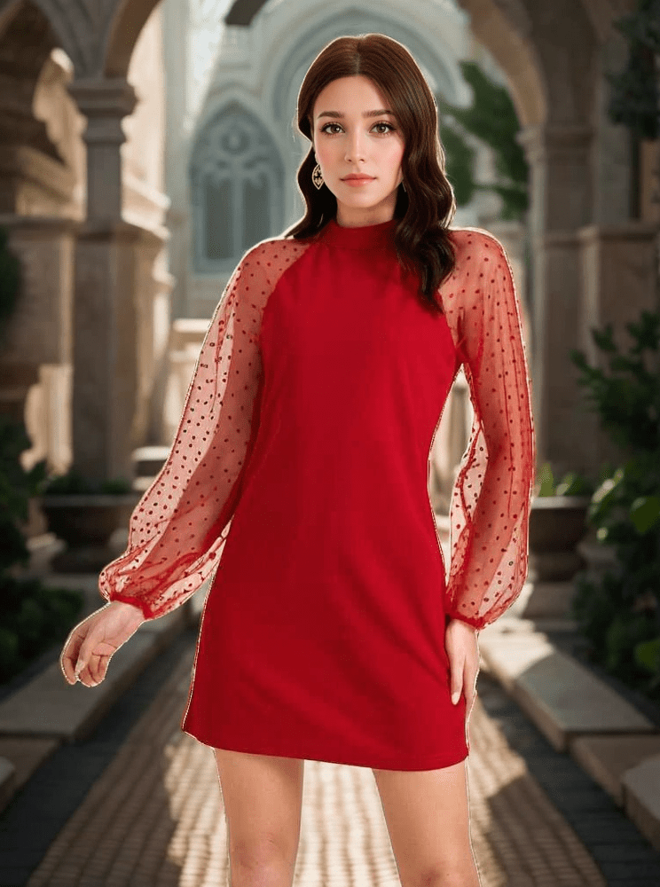 Polka Dot Sleeve Dress XD21