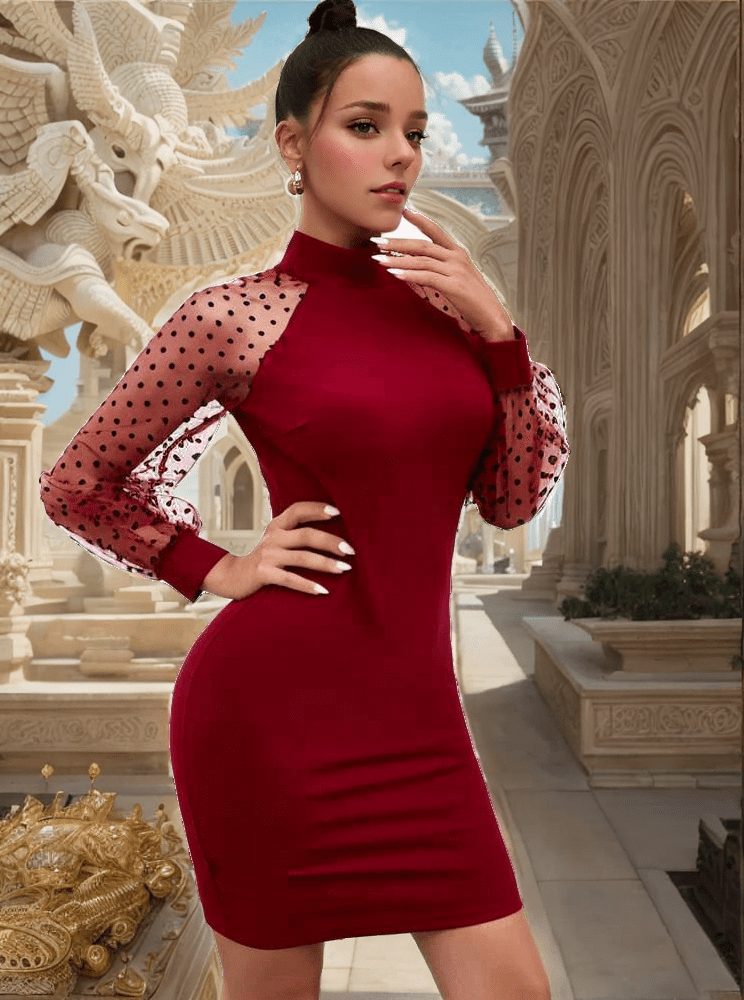 Polka Dot Sleeve Dress XD21