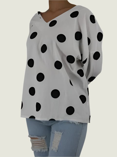 Polka Dot V neck Blouse (M- NEED TO OPEN AND CHECK SIZE AND STYLE) XD21