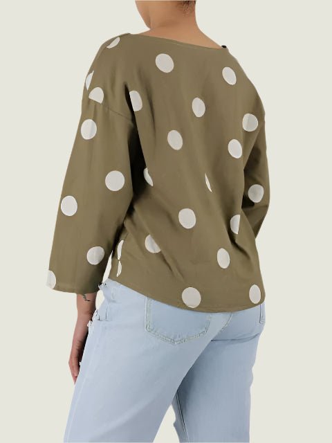 Polka Dot V neck Blouse (M- NEED TO OPEN AND CHECK SIZE AND STYLE) XD21