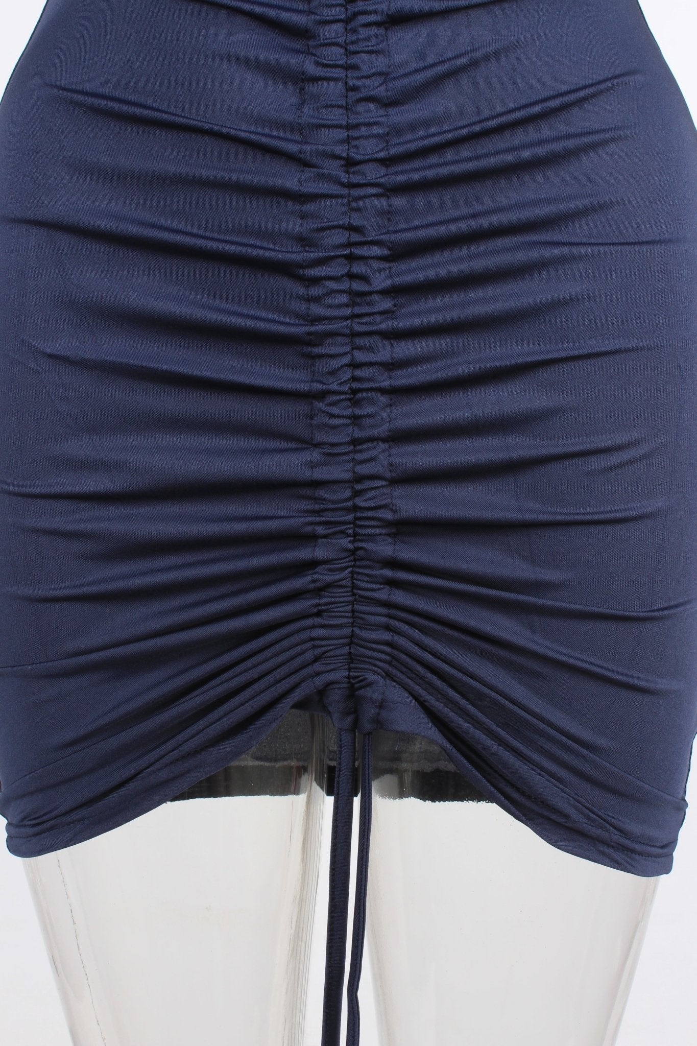 Ruched Bandage Drawstring Mini Dress XD21