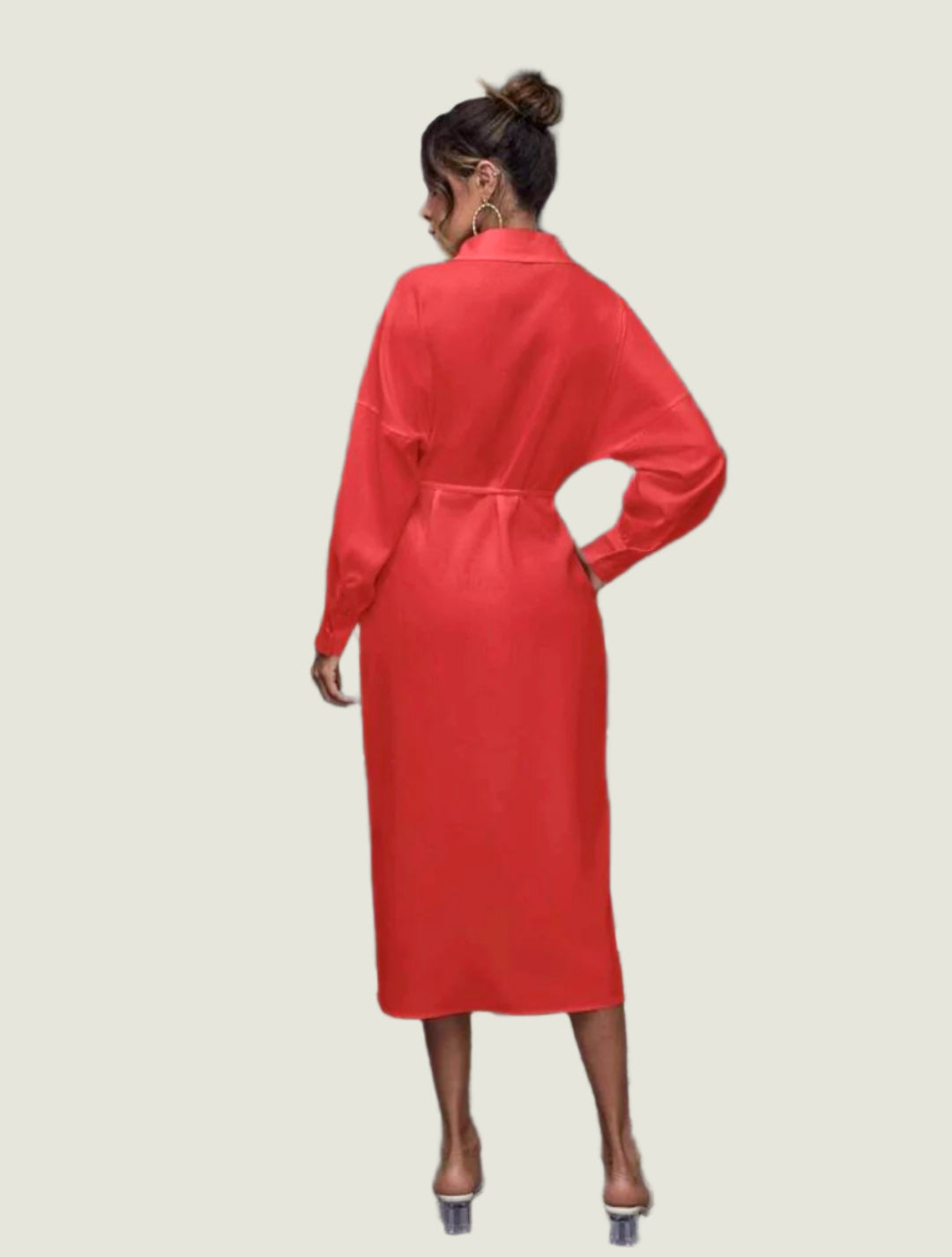 Flattering Wrap Style Shirt Dress
