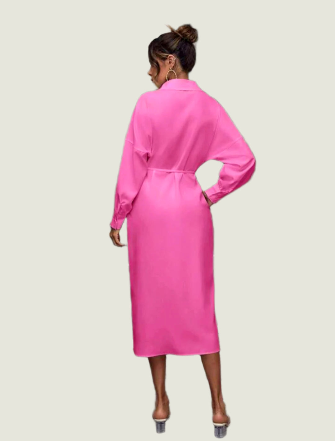 Flattering Wrap Style Shirt Dress