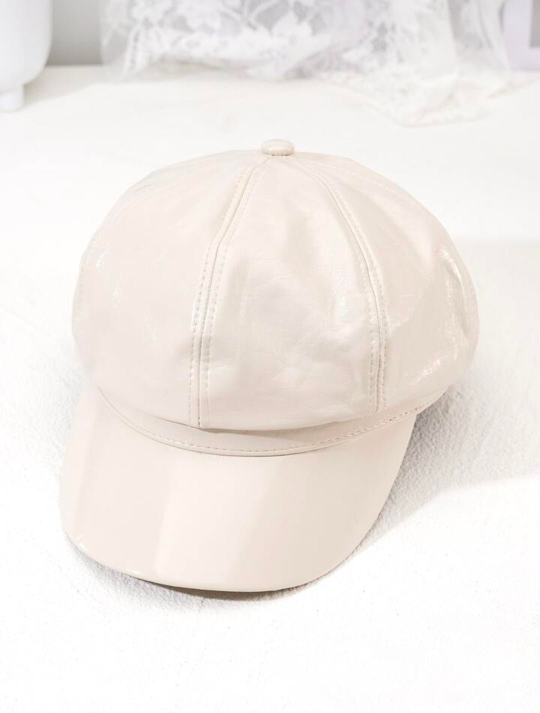 PU Leather Newsboy Cap – Vintage Style Baker Boy Hat